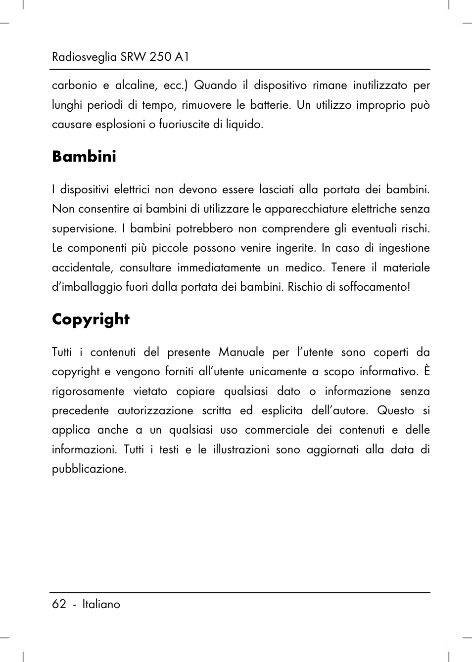 Bambini, Copyright | Silvercrest SRW 250 A1 User Manual | Page 64 / 134