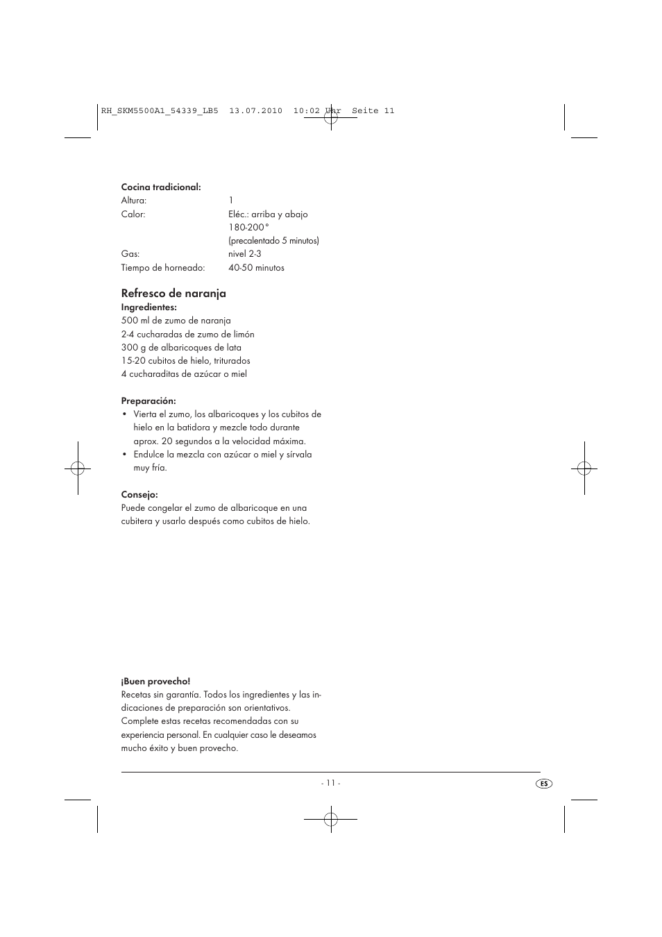Refresco de naranja | Silvercrest SKM 550 A1 User Manual | Page 12 / 60