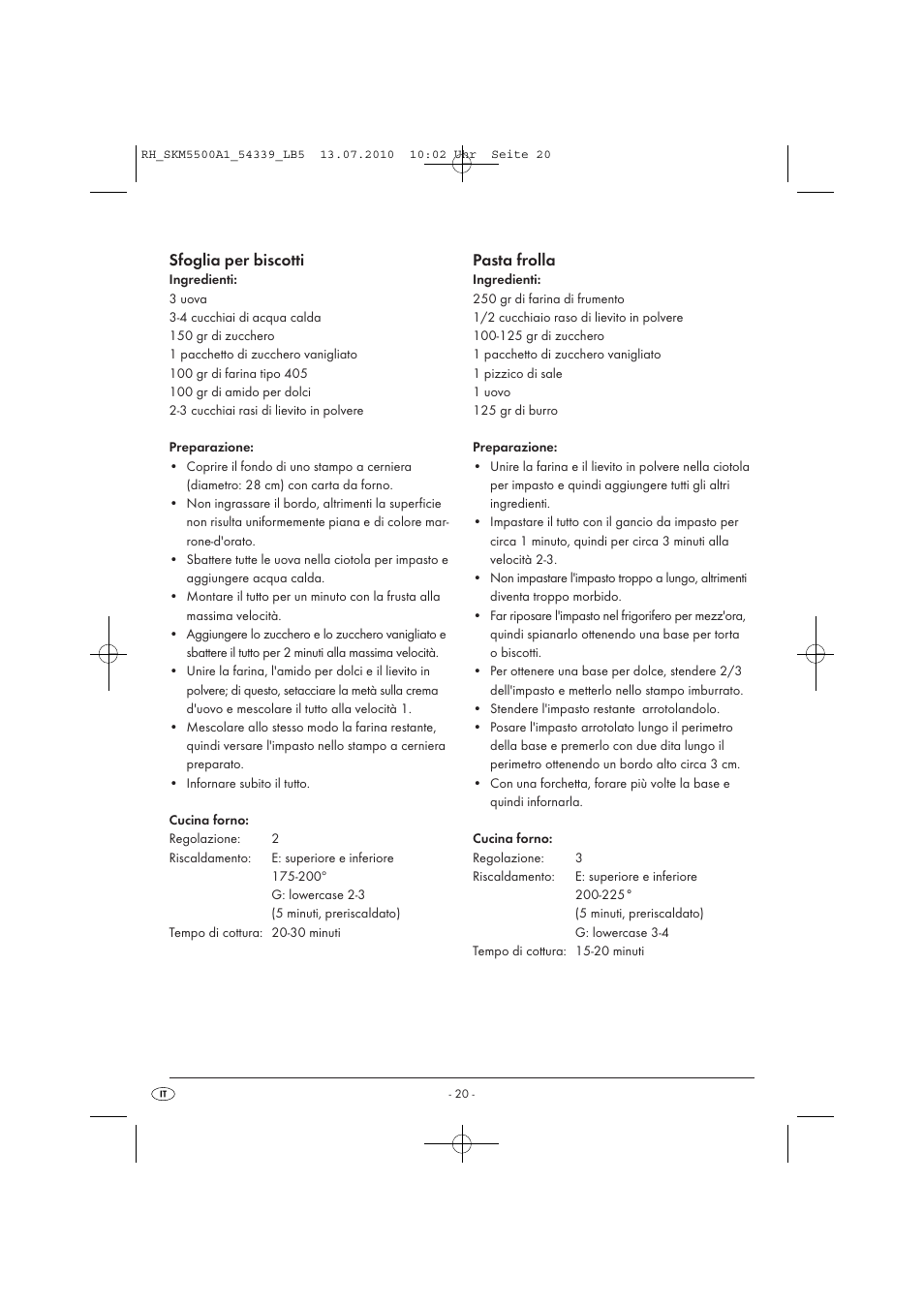 Sfoglia per biscotti, Pasta frolla | Silvercrest SKM 550 A1 User Manual | Page 21 / 60