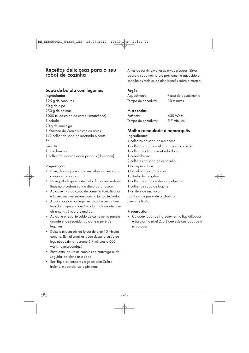 Receitas deliciosas para o seu robot de cozinha | Silvercrest SKM 550 A1 User Manual | Page 27 / 60