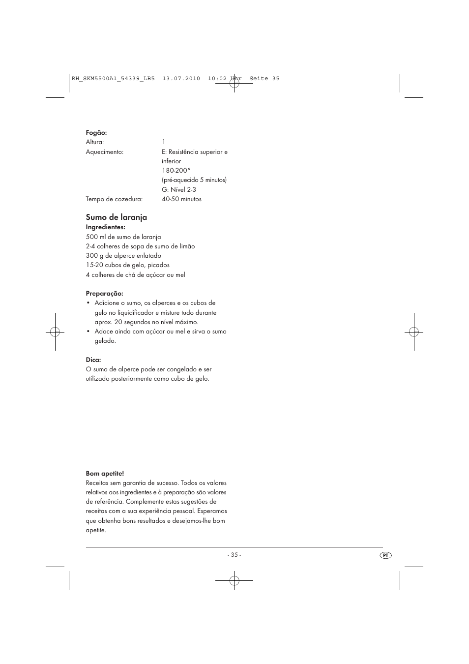 Sumo de laranja | Silvercrest SKM 550 A1 User Manual | Page 36 / 60