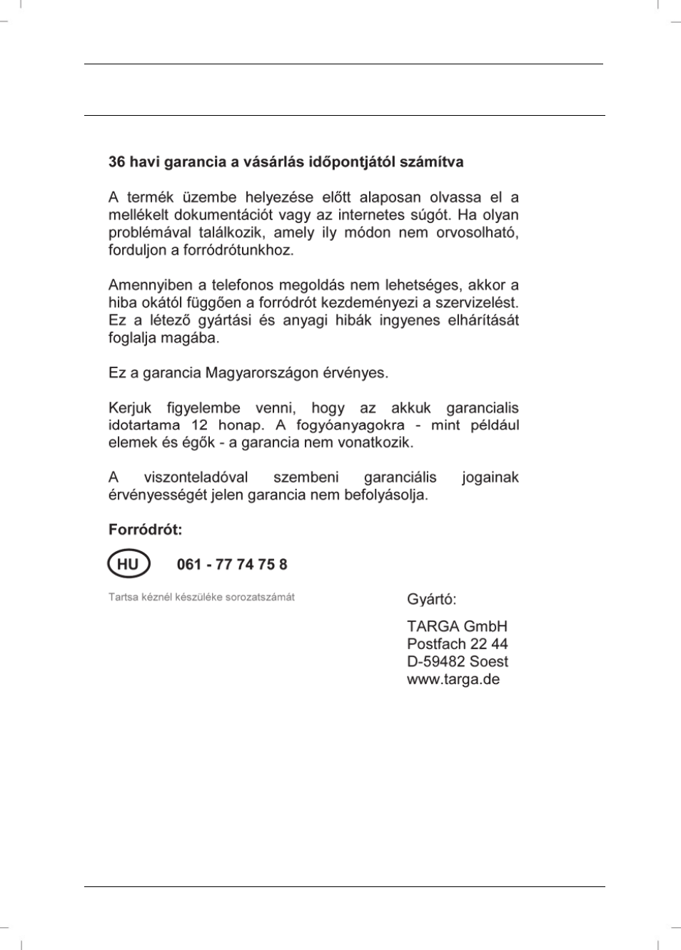 Jótállási tudnivalók | Silvercrest SBiT 82 A1 User Manual | Page 46 / 48