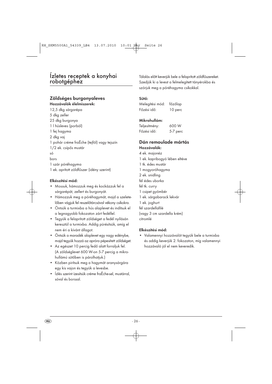 Ízletes receptek a konyhai robotgéphez | Silvercrest SKM 550 A1 User Manual | Page 27 / 84