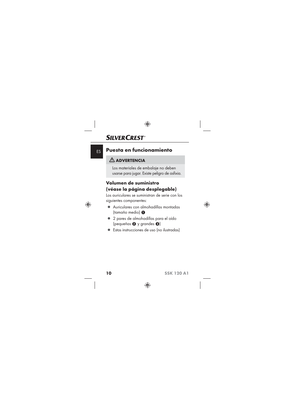 Puesta en funcionamiento | Silvercrest SSK 120 A1 User Manual | Page 12 / 90