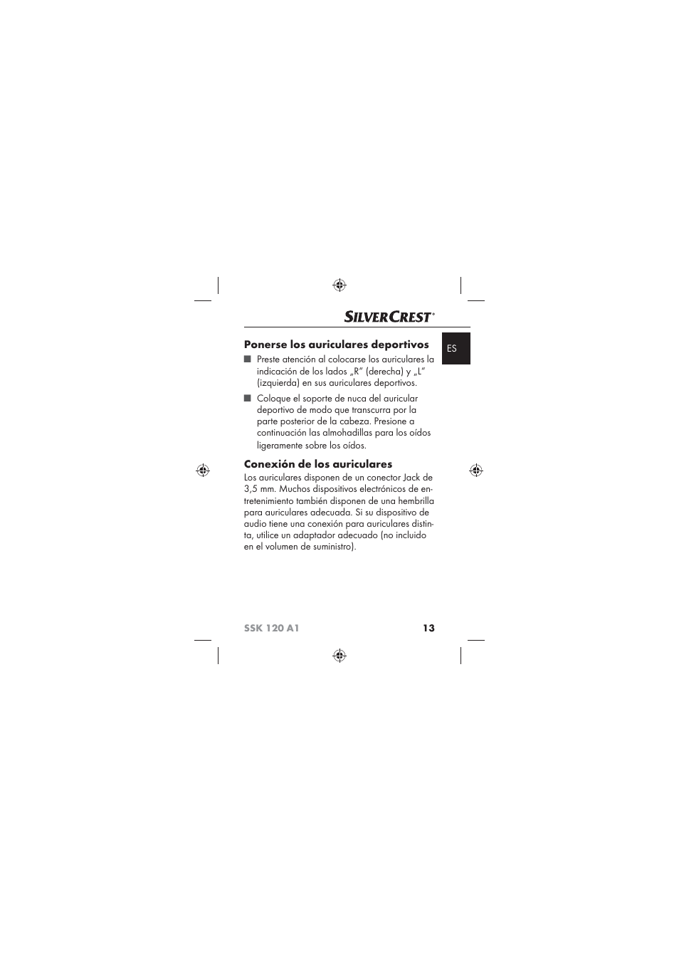 Ponerse los auriculares deportivos, Conexión de los auriculares | Silvercrest SSK 120 A1 User Manual | Page 15 / 90