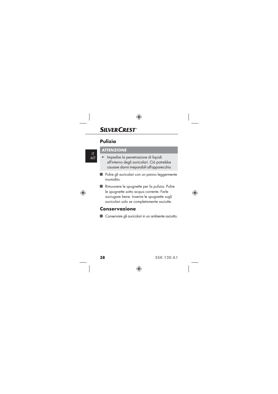 Pulizia, Conservazione | Silvercrest SSK 120 A1 User Manual | Page 40 / 90