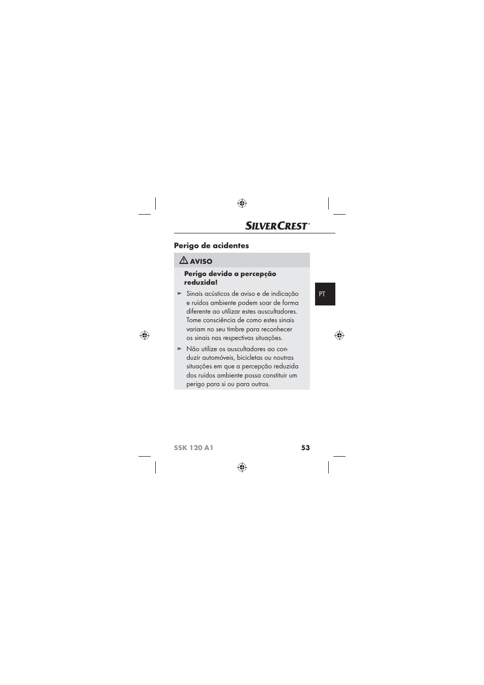 Perigo de acidentes | Silvercrest SSK 120 A1 User Manual | Page 55 / 90