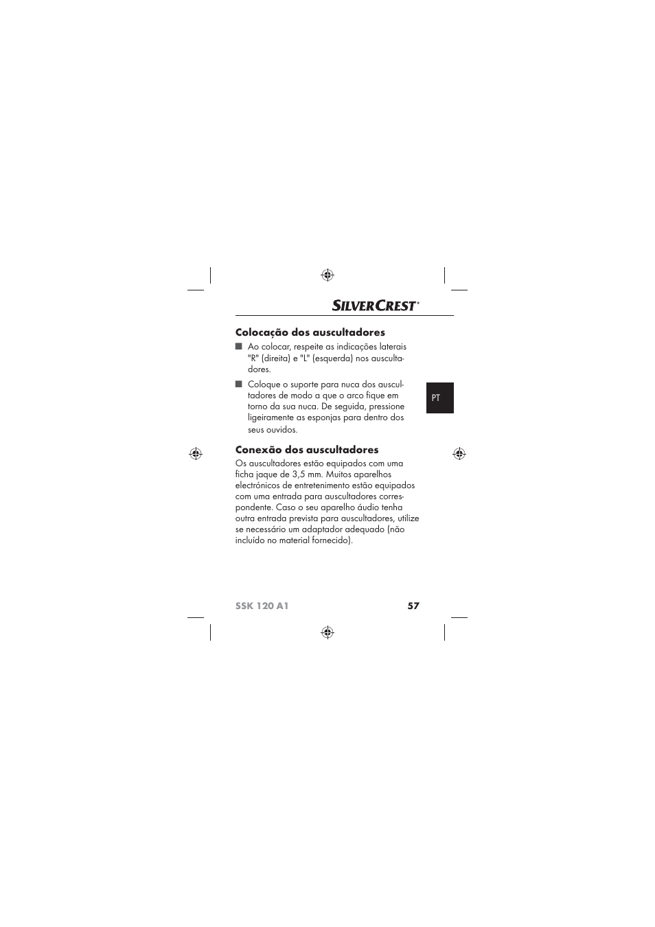 Colocação dos auscultadores, Conexão dos auscultadores | Silvercrest SSK 120 A1 User Manual | Page 59 / 90