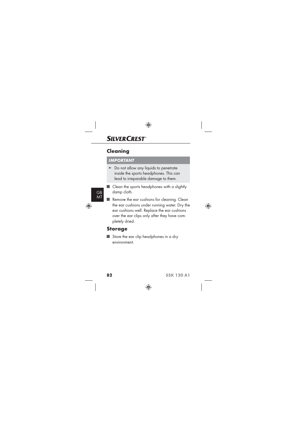 Cleaning, Storage | Silvercrest SSK 120 A1 User Manual | Page 84 / 90