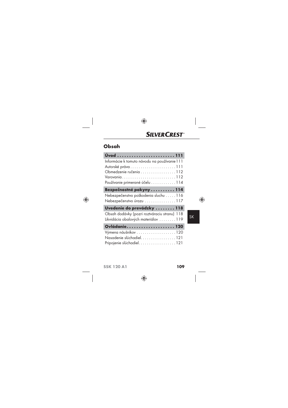 Silvercrest SSK 120 A1 User Manual | Page 111 / 132