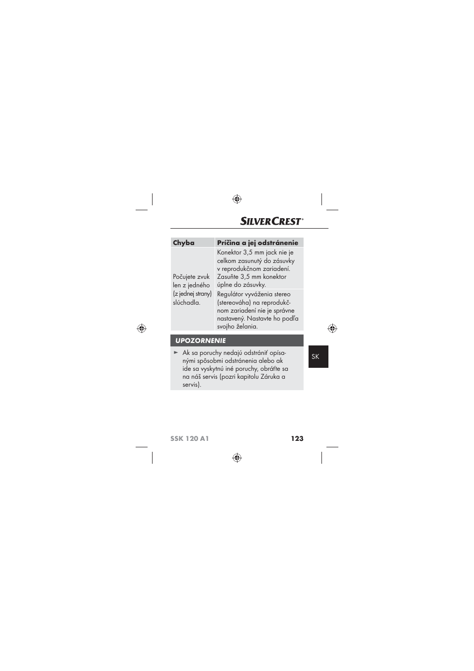 Silvercrest SSK 120 A1 User Manual | Page 125 / 132