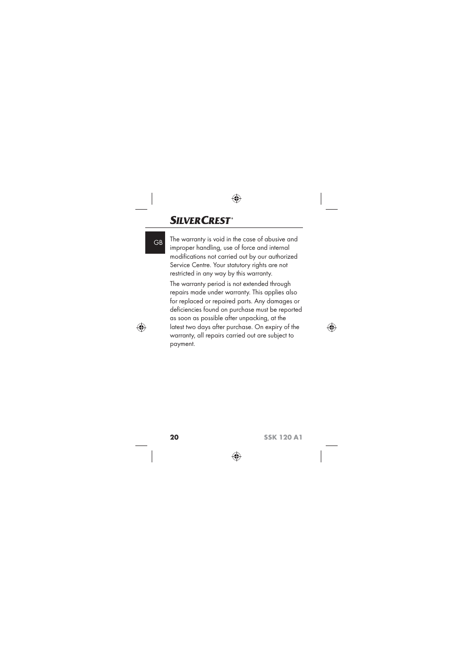 Silvercrest SSK 120 A1 User Manual | Page 22 / 132