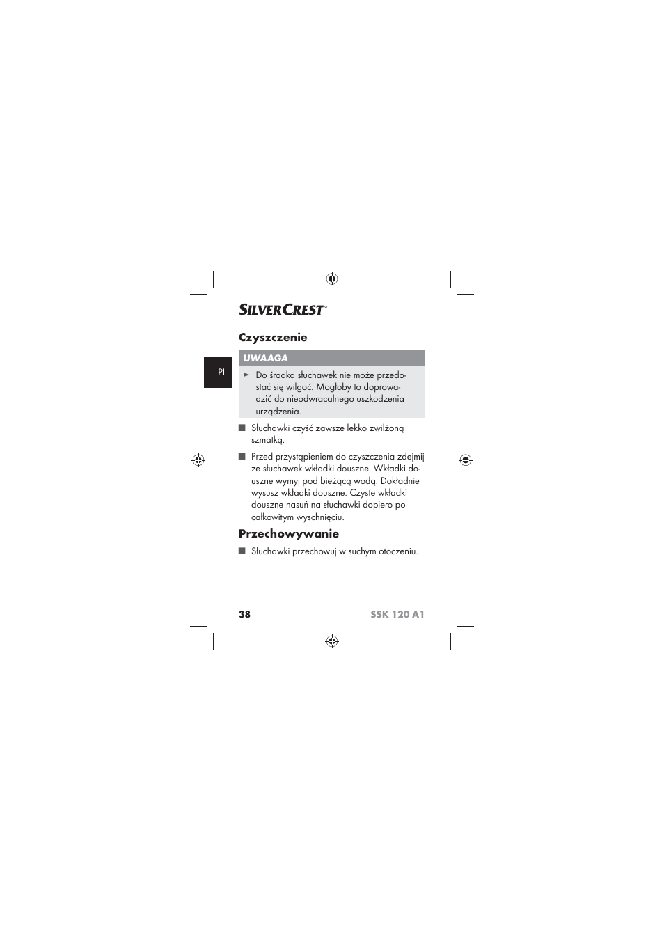Czyszczenie, Przechowywanie | Silvercrest SSK 120 A1 User Manual | Page 40 / 132