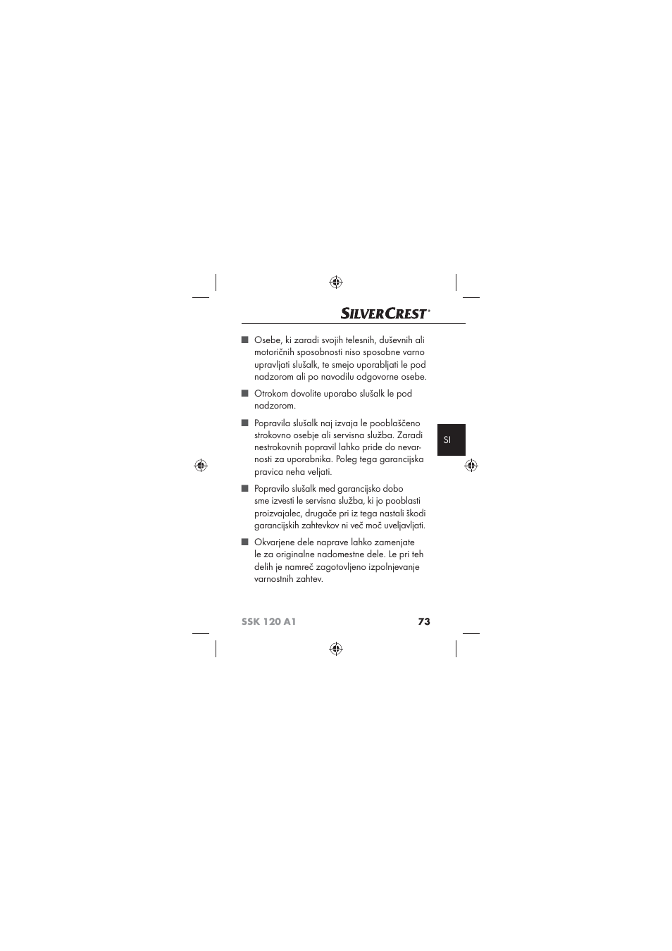 Silvercrest SSK 120 A1 User Manual | Page 75 / 132