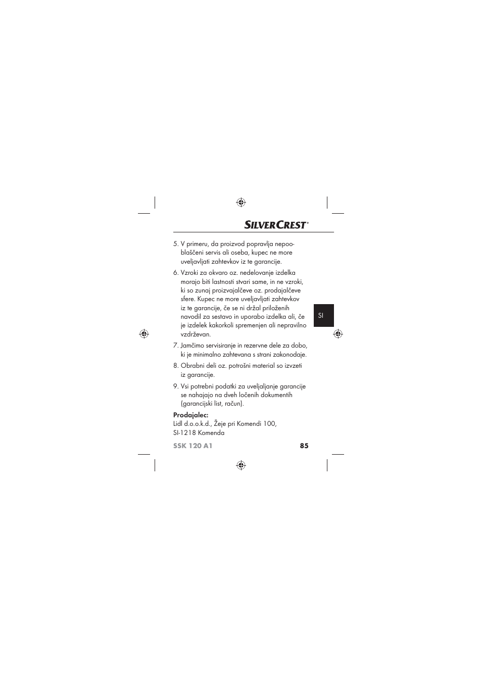 Silvercrest SSK 120 A1 User Manual | Page 87 / 132