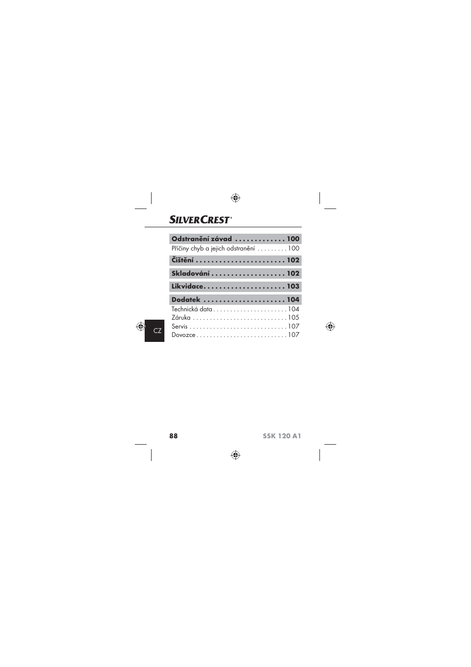 Silvercrest SSK 120 A1 User Manual | Page 90 / 132