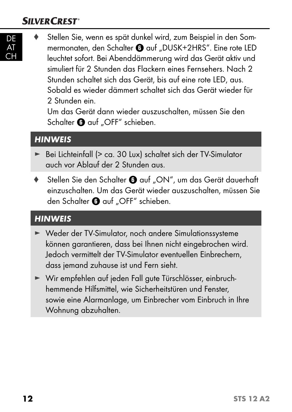 Silvercrest STS 12 A2 User Manual | Page 15 / 67