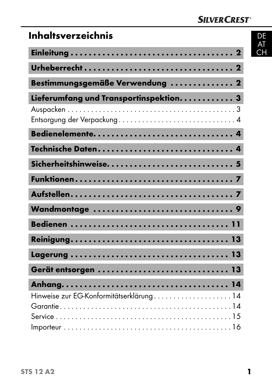 Silvercrest STS 12 A2 User Manual | Page 4 / 67