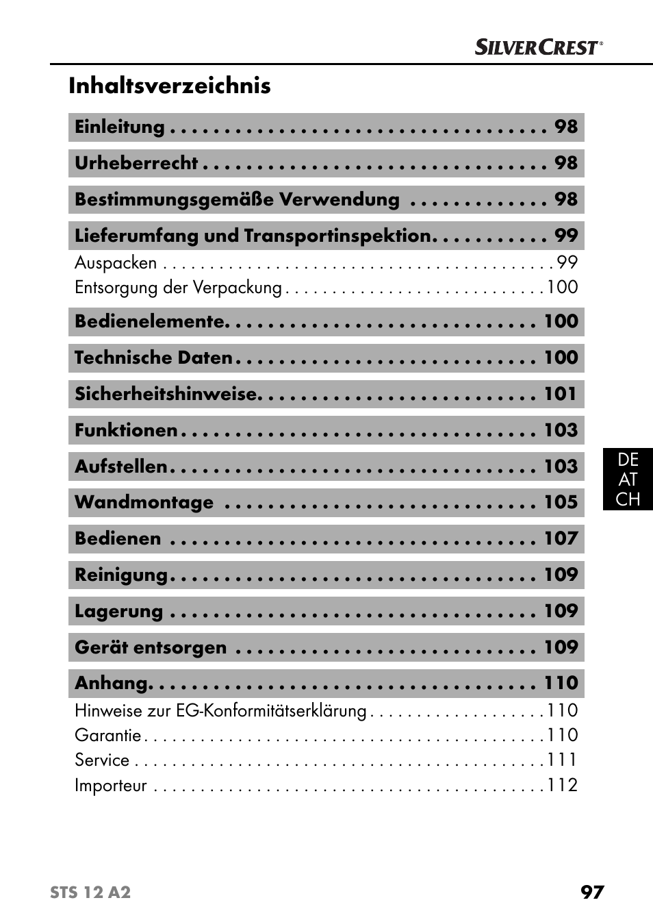 Silvercrest STS 12 A2 User Manual | Page 100 / 116