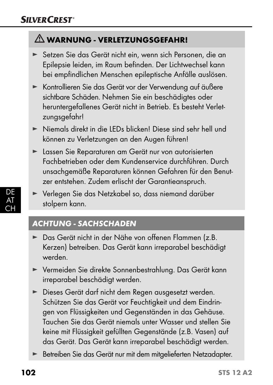 Silvercrest STS 12 A2 User Manual | Page 105 / 116