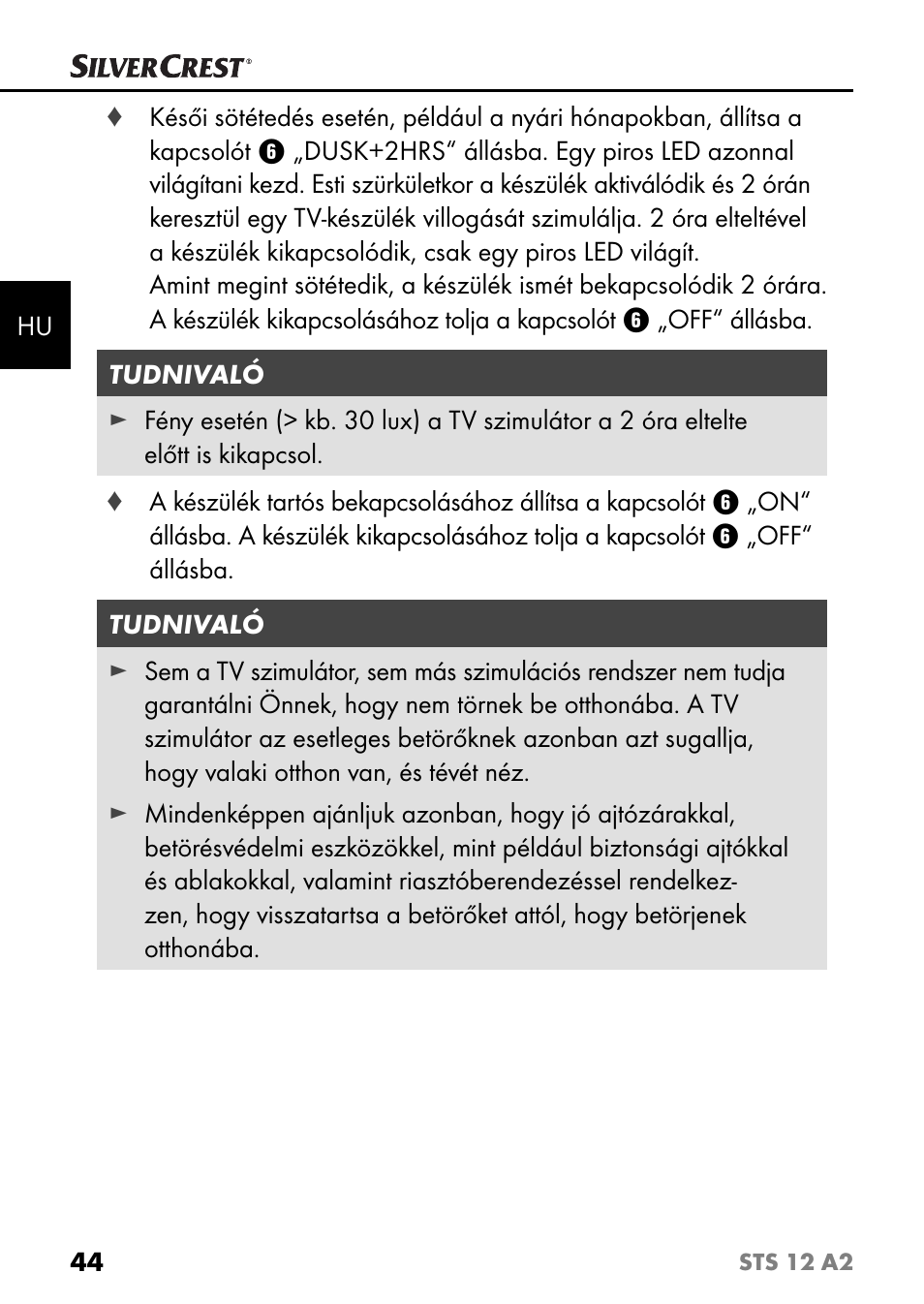 Silvercrest STS 12 A2 User Manual | Page 47 / 116