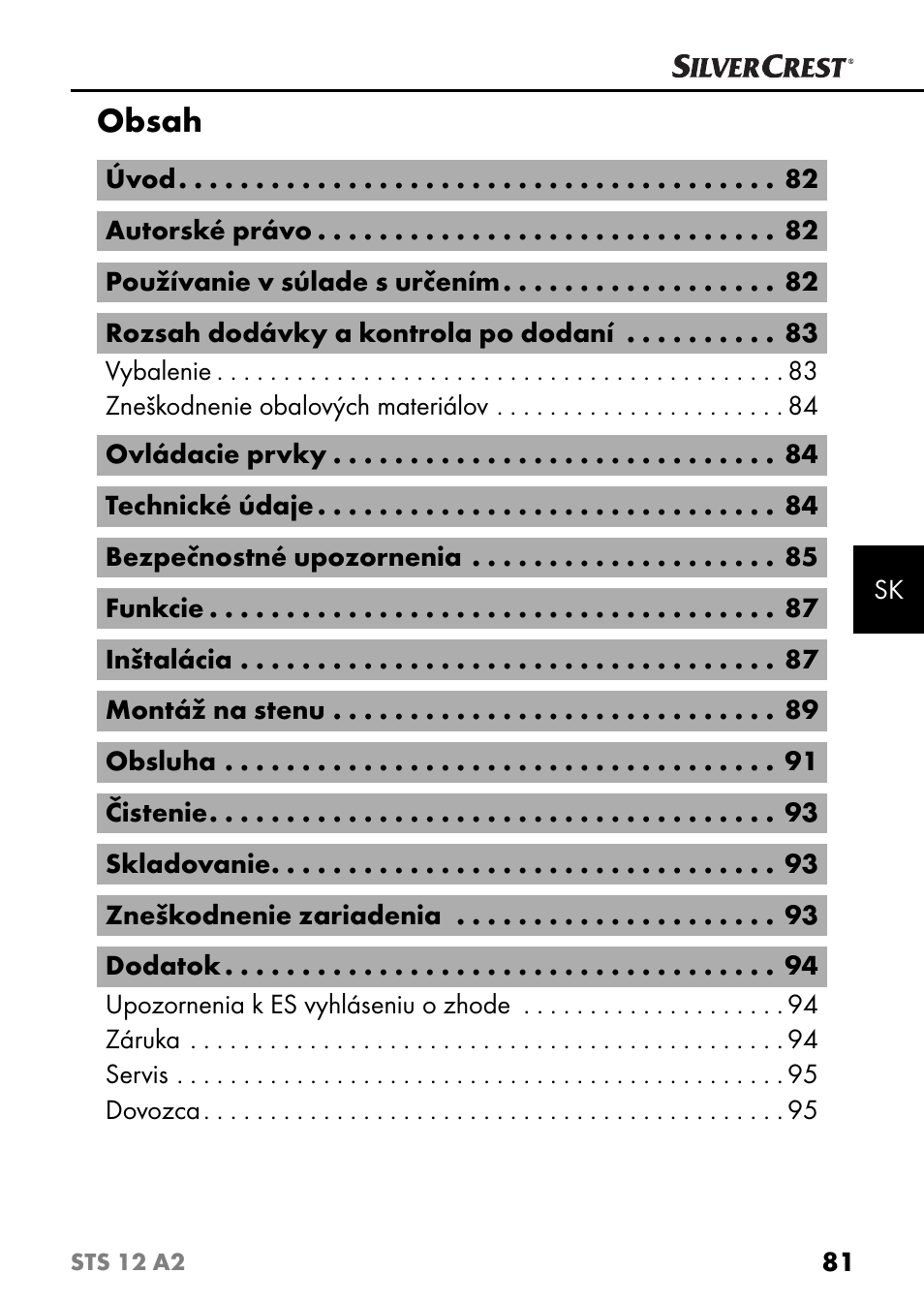 Silvercrest STS 12 A2 User Manual | Page 84 / 116