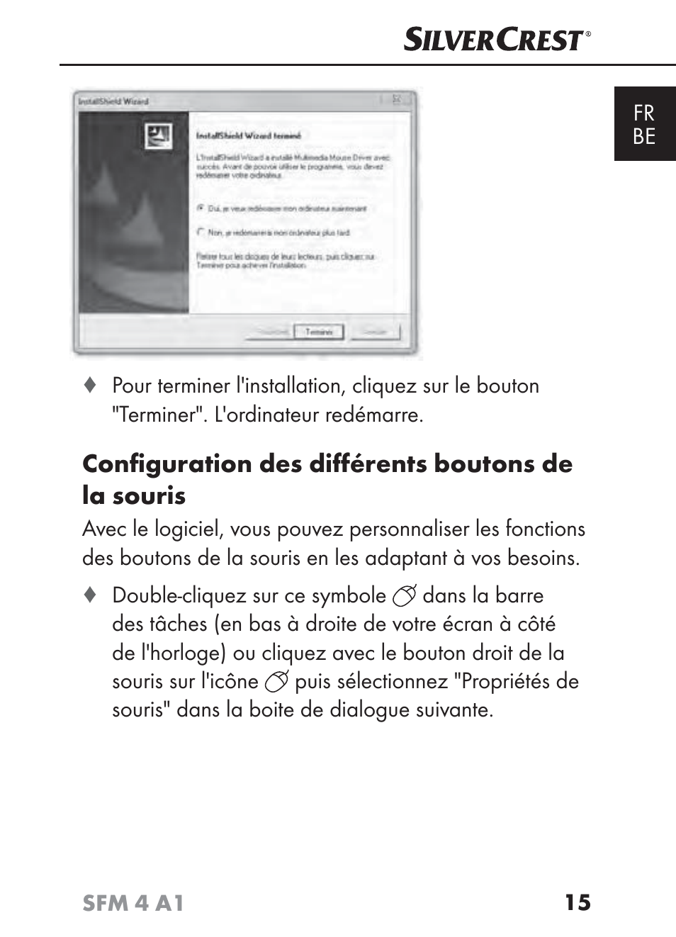 Conﬁ guration des diﬀ érents boutons de la souris | Silvercrest SFM 4 A1 User Manual | Page 19 / 74