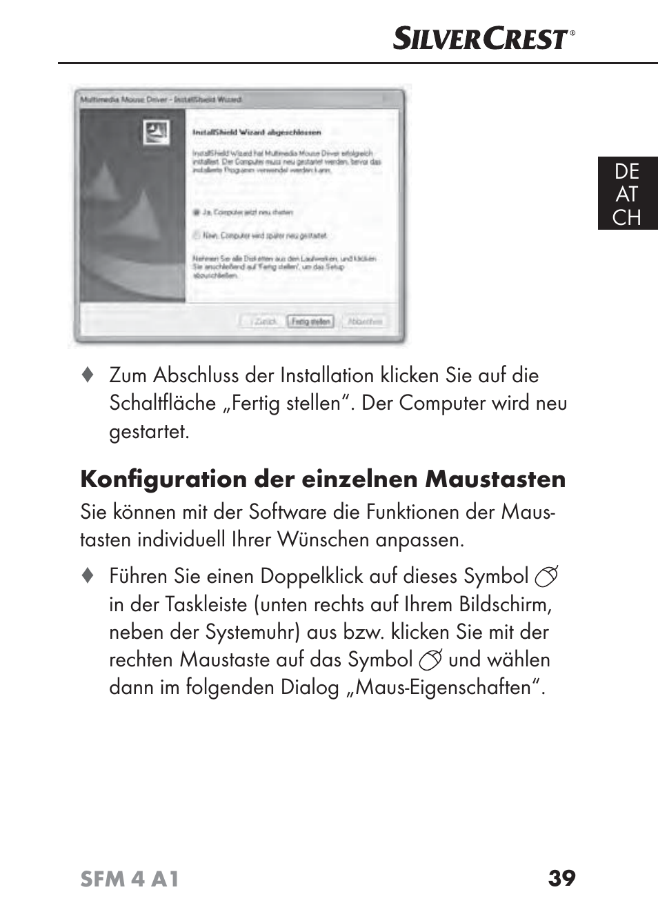 Konﬁ guration der einzelnen maustasten | Silvercrest SFM 4 A1 User Manual | Page 43 / 74