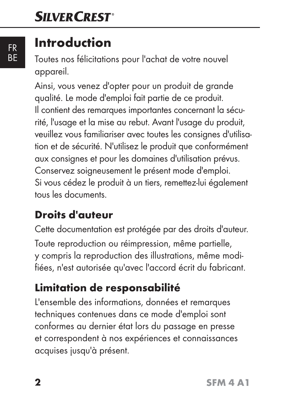 Introduction | Silvercrest SFM 4 A1 User Manual | Page 6 / 74