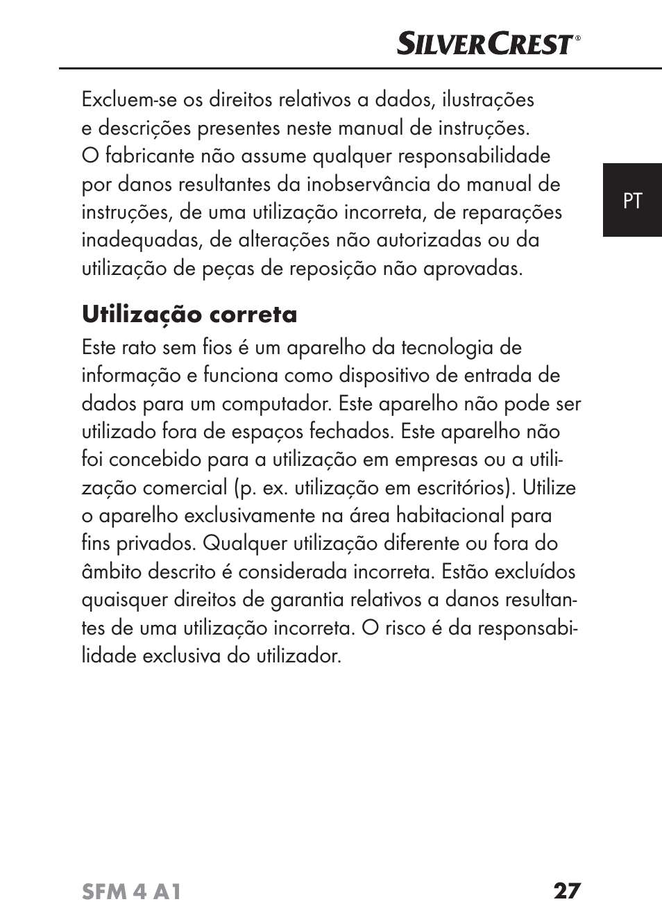 Utilização correta | Silvercrest SFM 4 A1 User Manual | Page 30 / 97