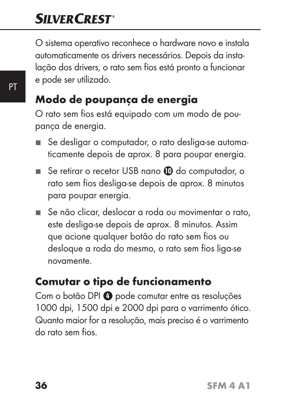 Modo de poupança de energia, Comutar o tipo de funcionamento | Silvercrest SFM 4 A1 User Manual | Page 39 / 97