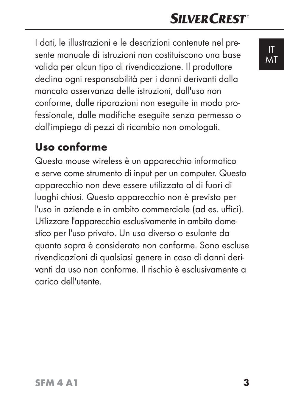 Uso conforme | Silvercrest SFM 4 A1 User Manual | Page 6 / 97