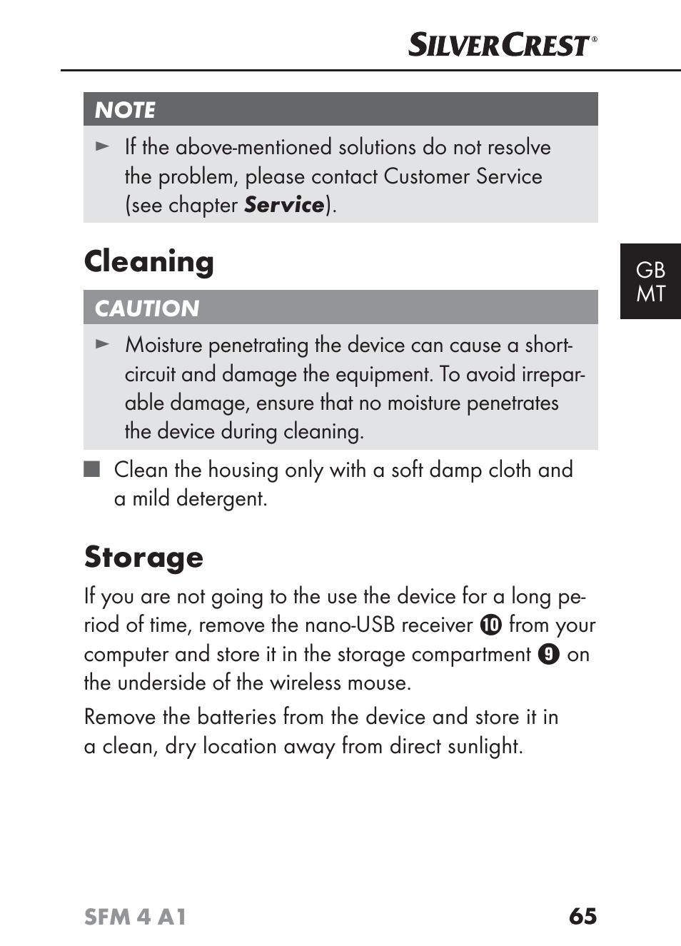 Cleaning, Storage | Silvercrest SFM 4 A1 User Manual | Page 68 / 97