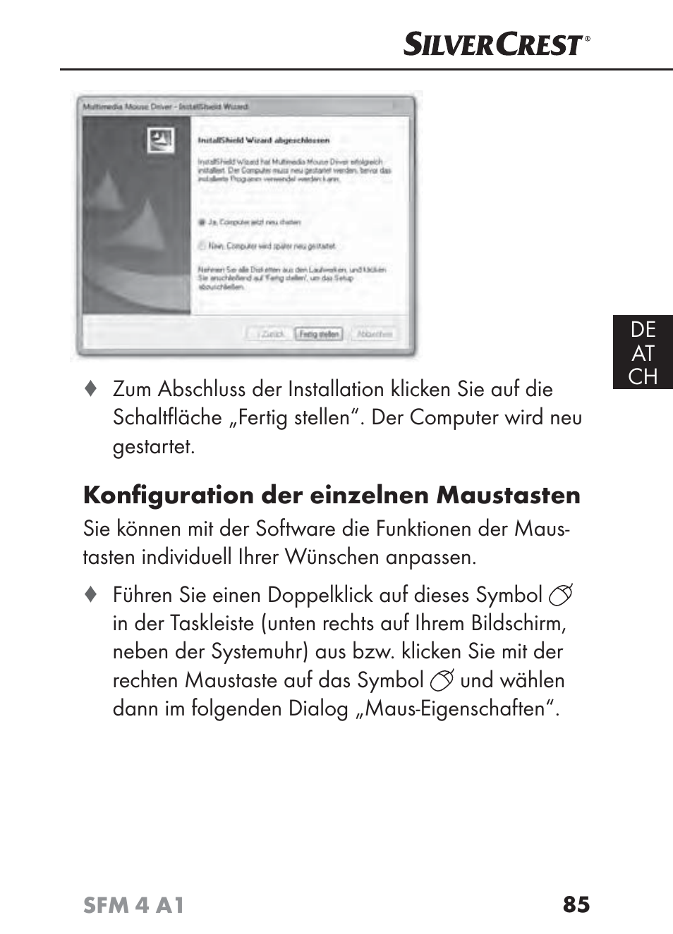 Konﬁ guration der einzelnen maustasten | Silvercrest SFM 4 A1 User Manual | Page 88 / 97