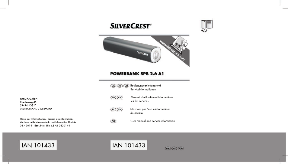 Silvercrest SPB 2.6 A1 User Manual | 64 pages