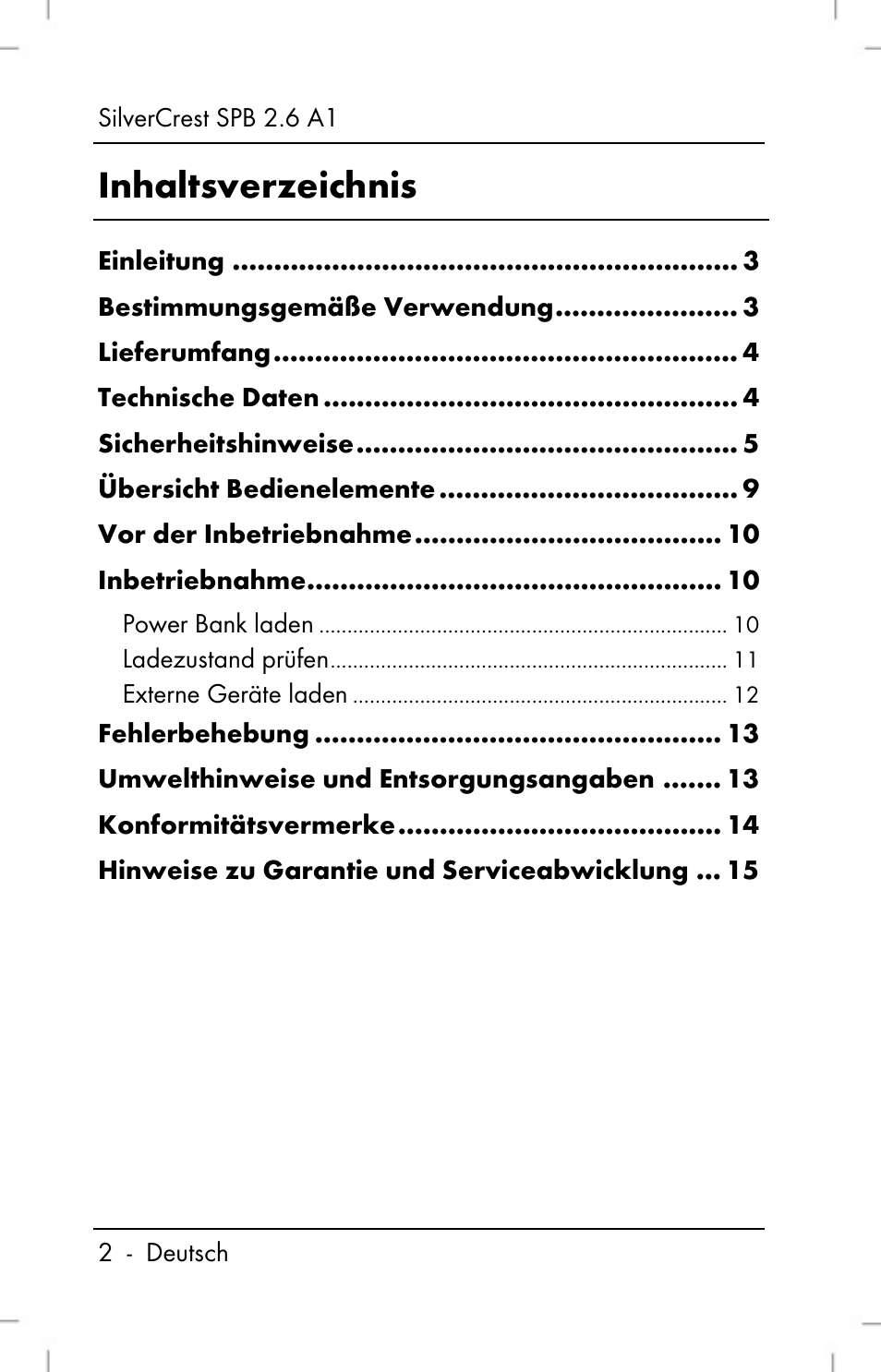 Silvercrest SPB 2.6 A1 User Manual | Page 4 / 64