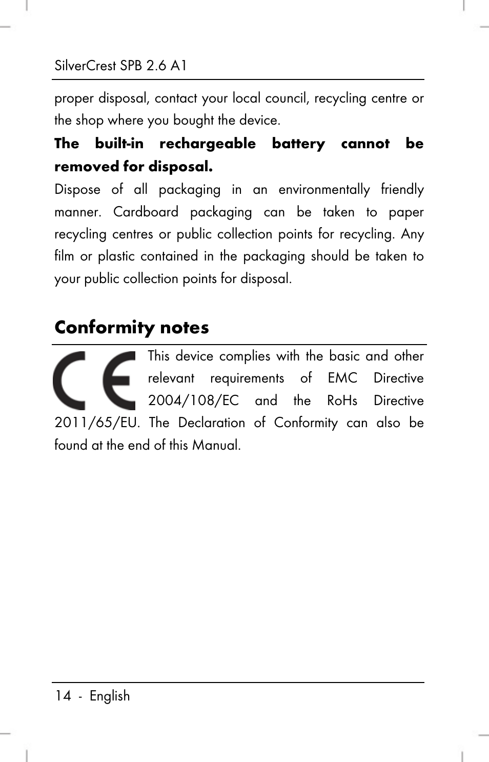 Silvercrest SPB 2.6 A1 User Manual | Page 16 / 108