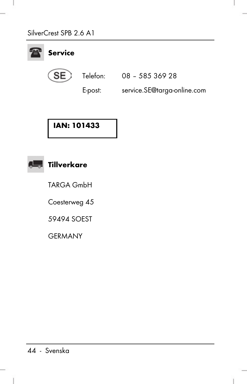 Silvercrest SPB 2.6 A1 User Manual | Page 46 / 108