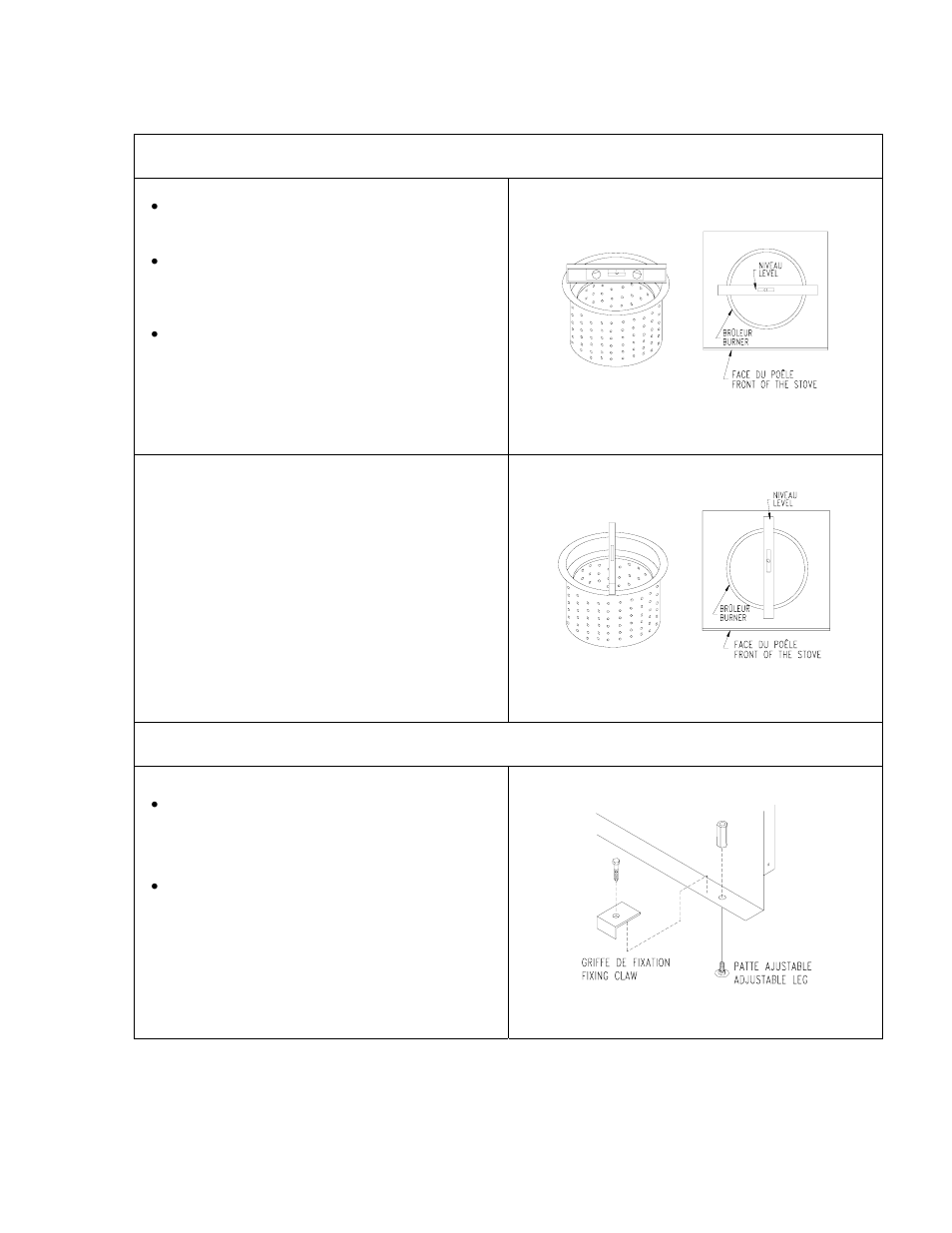 Leveling the unit, Fixation of stove to floor, Leveling the unit fixation of stove to floor | Drolet ALASKA 2000 User Manual | Page 6 / 16