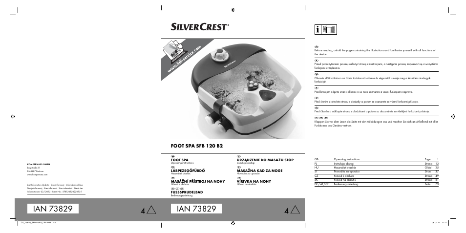 Silvercrest SFB 120 B2 User Manual | 86 pages