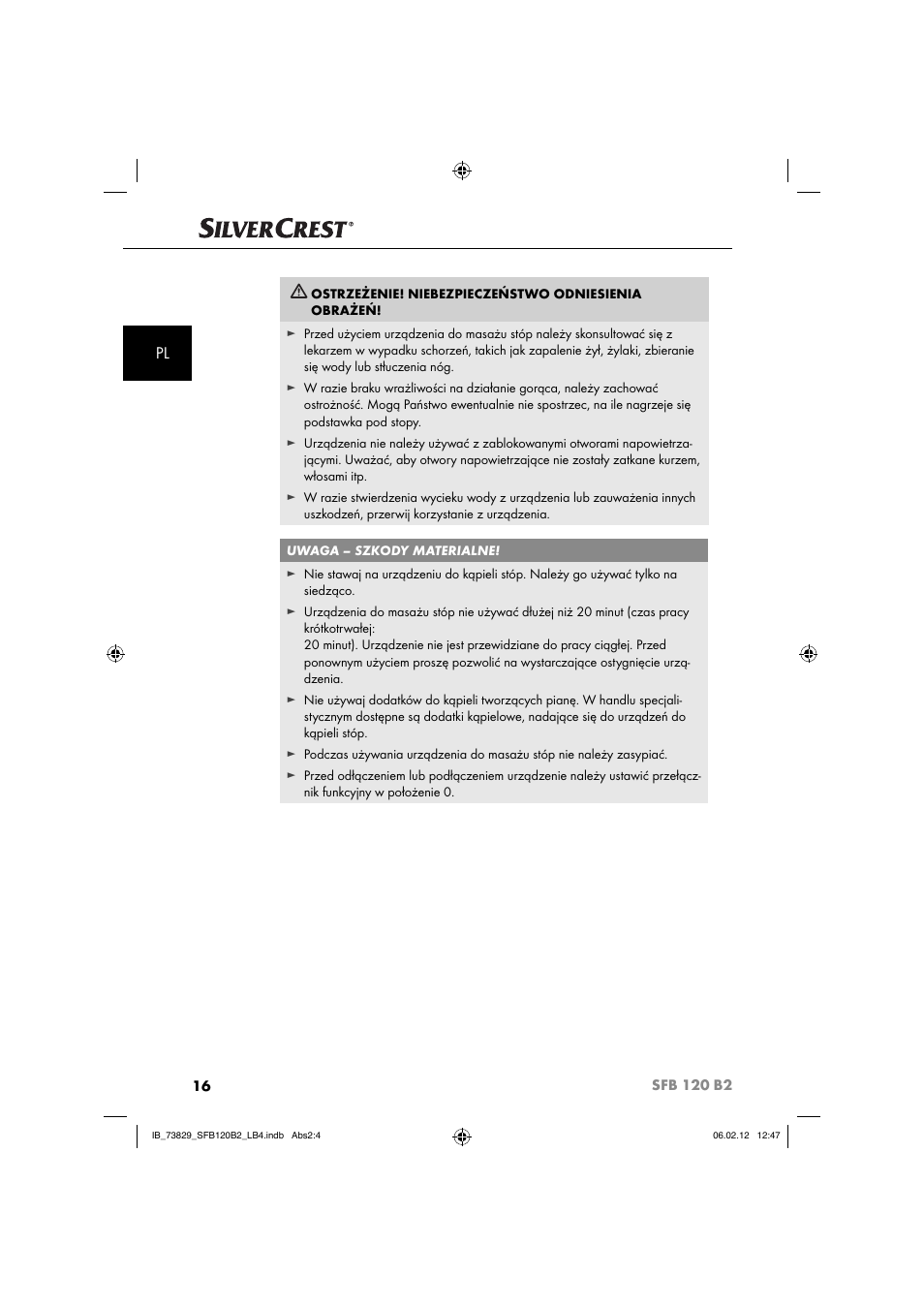 Silvercrest SFB 120 B2 User Manual | Page 18 / 86