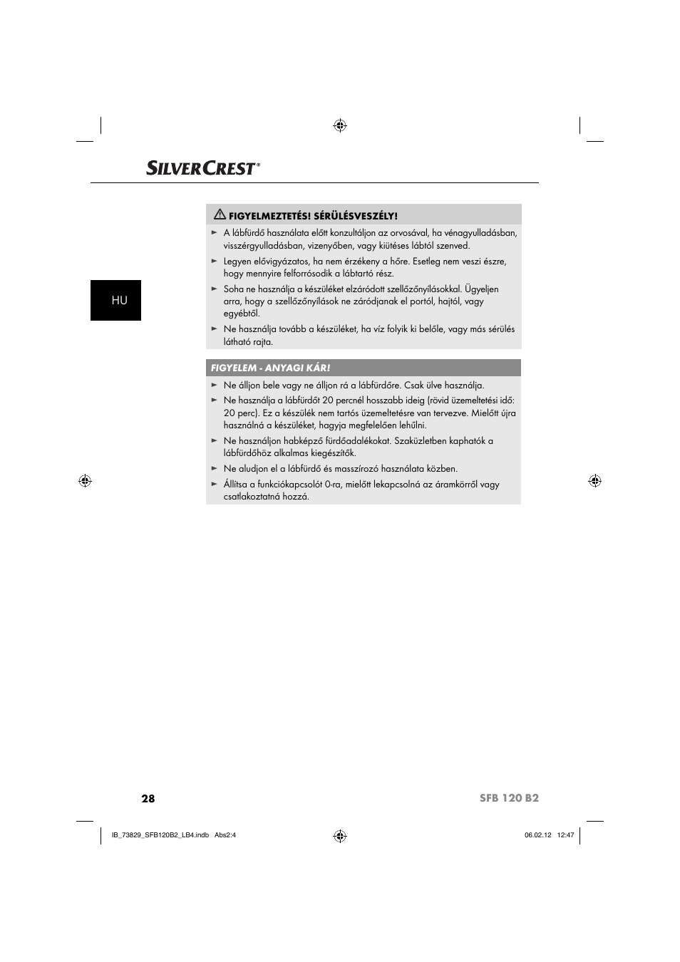 Silvercrest SFB 120 B2 User Manual | Page 30 / 86