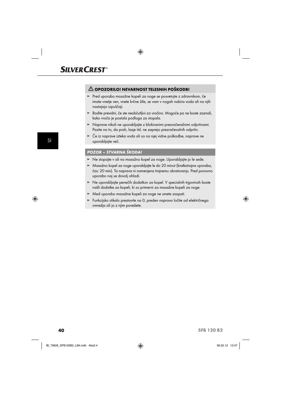Silvercrest SFB 120 B2 User Manual | Page 42 / 86