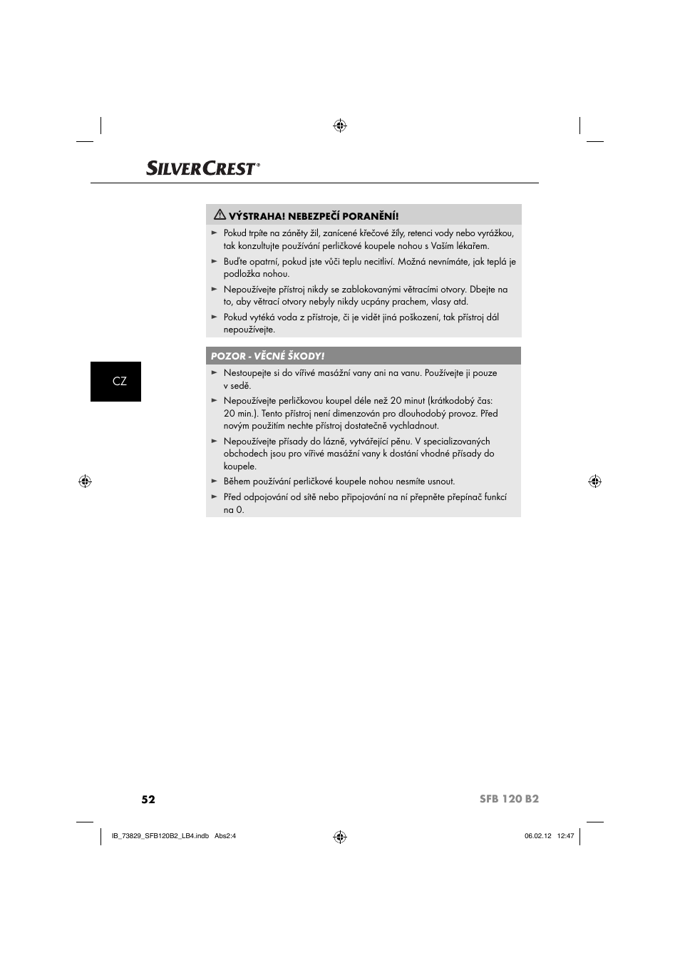 Silvercrest SFB 120 B2 User Manual | Page 54 / 86