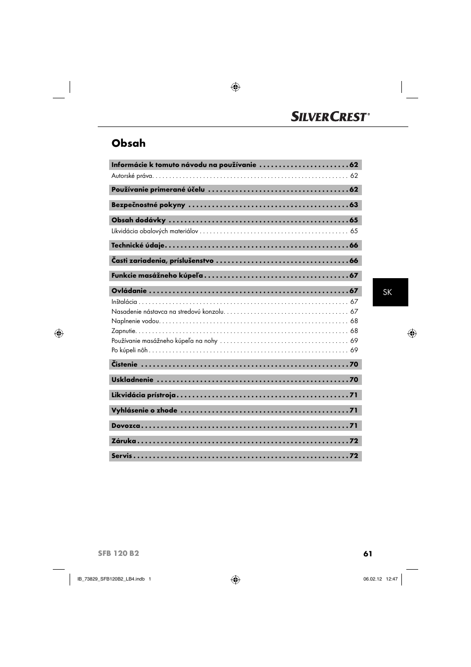 Silvercrest SFB 120 B2 User Manual | Page 63 / 86