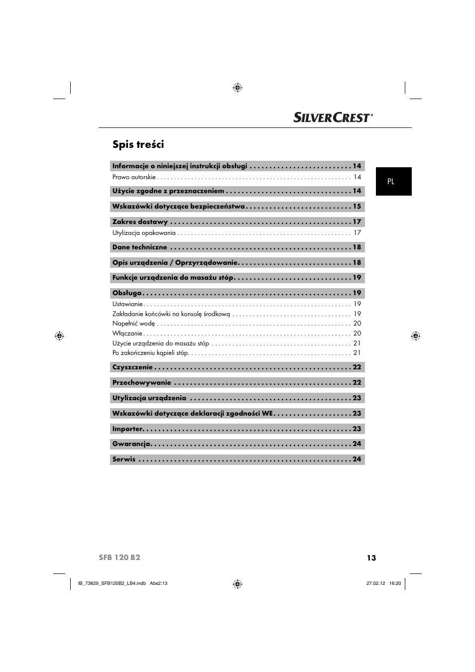 Silvercrest SFB 120 B2 User Manual | Page 77 / 86