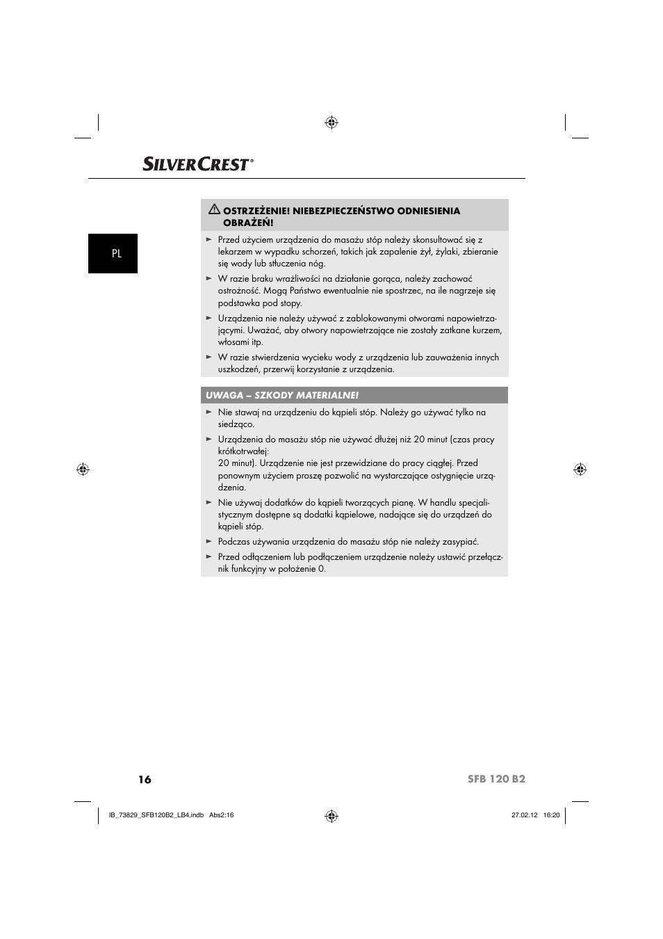 Silvercrest SFB 120 B2 User Manual | Page 80 / 86