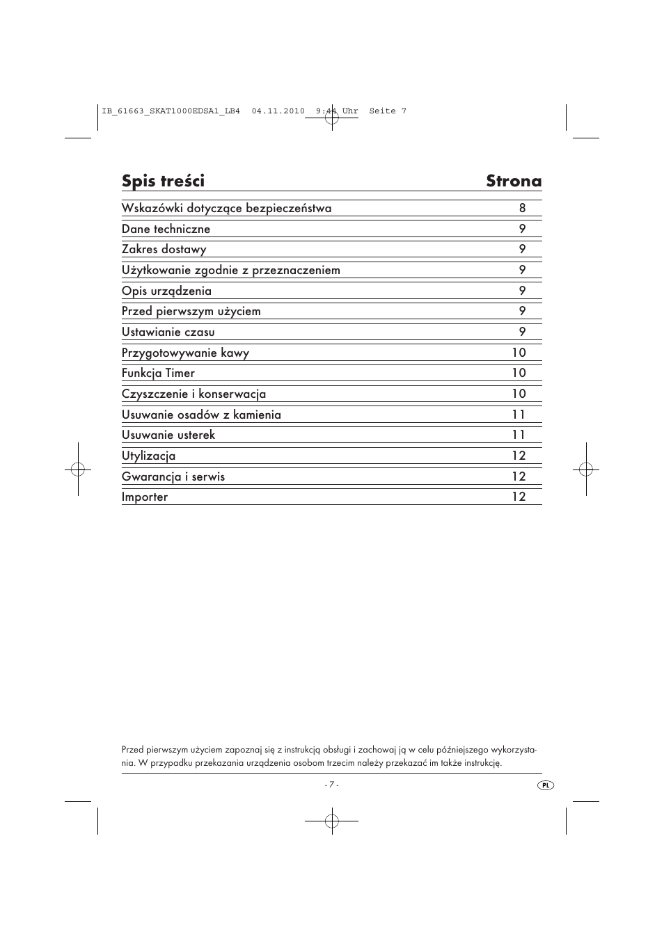 Silvercrest SKAT 1000 EDS A1 User Manual | Page 9 / 45