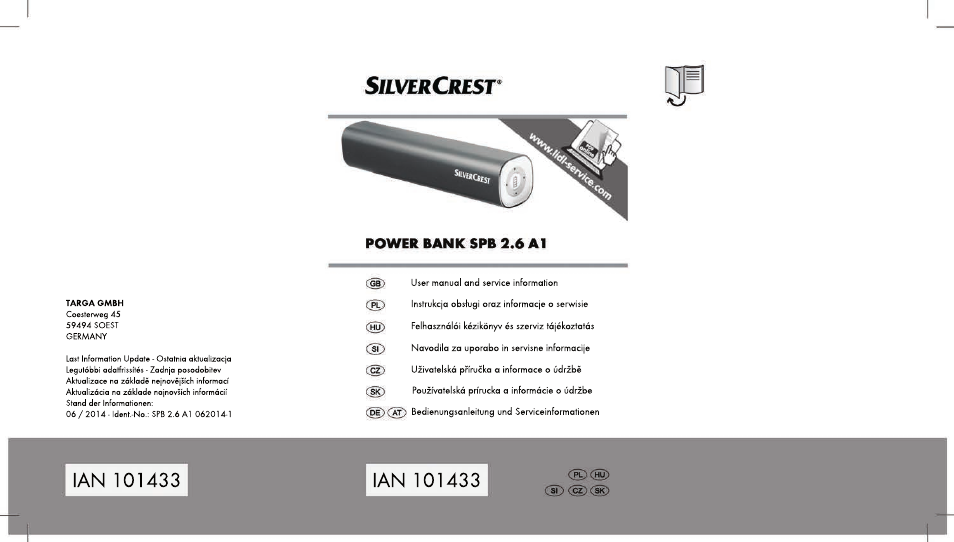 Silvercrest SPB 2.6 A1 User Manual | 106 pages