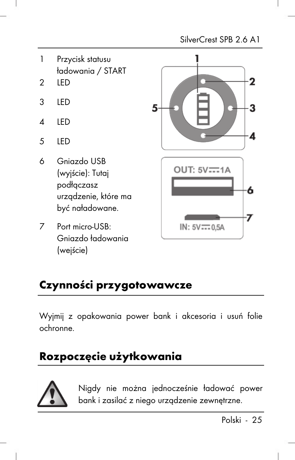 Czynności przygotowawcze, Rozpoczęcie użytkowania | Silvercrest SPB 2.6 A1 User Manual | Page 27 / 106